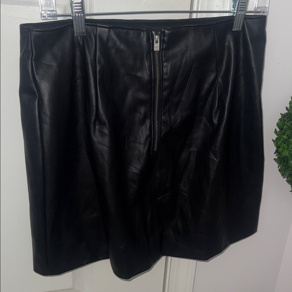 Hollister Black Faux Leather Mini Skirt